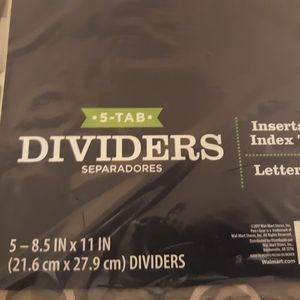 5-tab Dividers 5-8.5 IN x 11IN